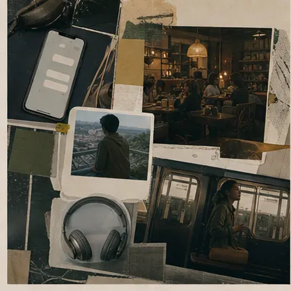 Social pattern translation collage